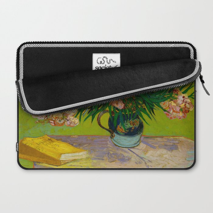 Oleanders Vincent van Gogh Oil On Canvas Floral Still Life Painting Laptop Sleeve Gallery Image 2