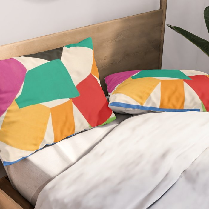 Henri Matisse - The Snail cut-out series portrait painting Pillow Sham Gallery Image 2