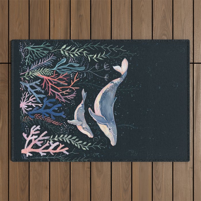Whales and Coral Outdoor Rug Gallery Image 1