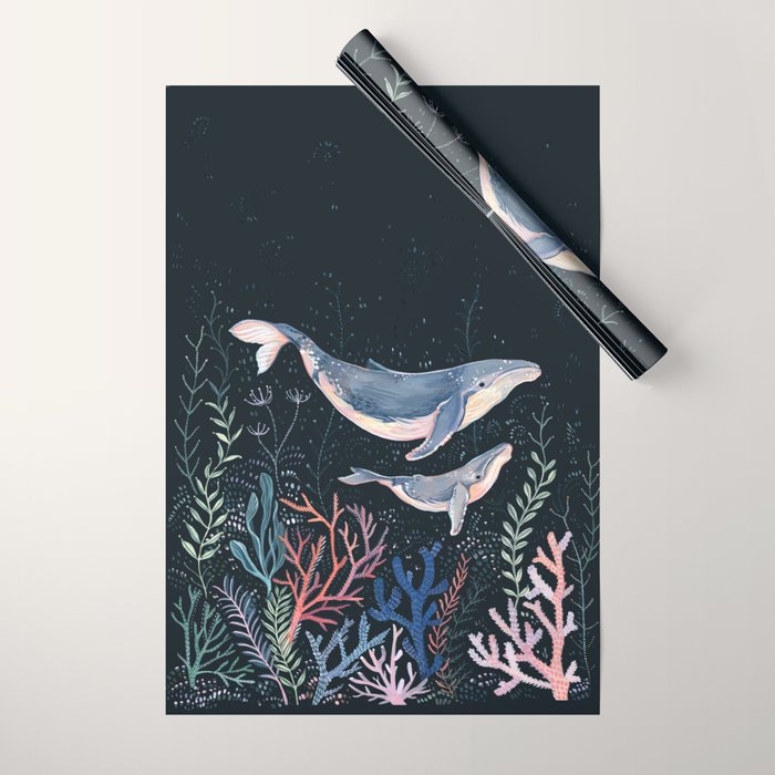Whales and Coral Wrapping Paper Gallery Image 1