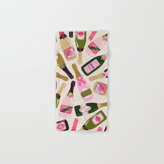 French Champagne Collection - Pink & Green Hand & Bath Towel Gallery Image 1
