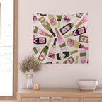French Champagne Collection - Pink & Green Wall Tapestry Gallery Image 2