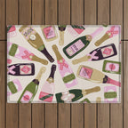 French Champagne Collection - Pink & Green Outdoor Rug Gallery Image 1