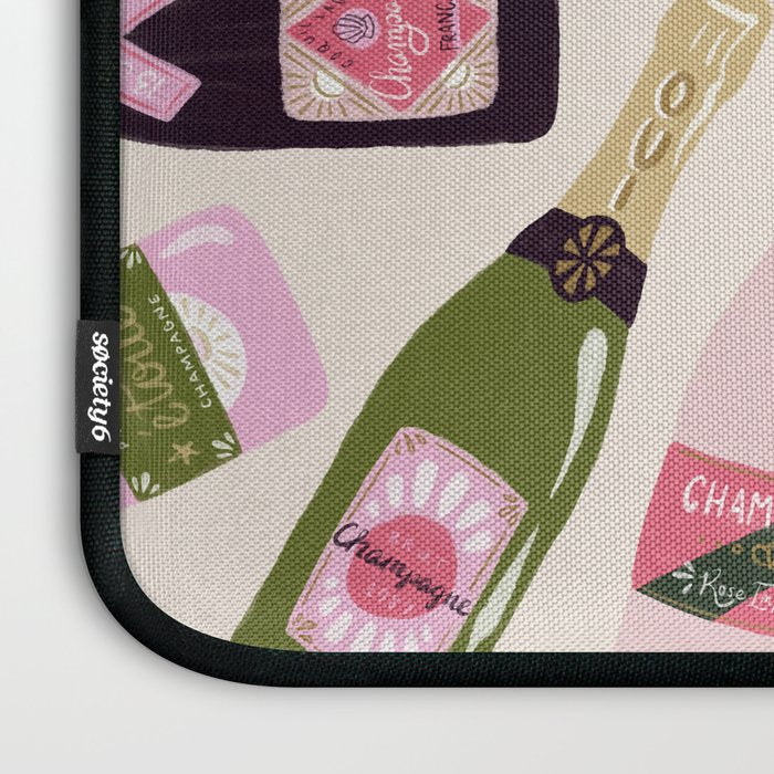 French Champagne Collection - Pink & Green Laptop Sleeve Gallery Image 3