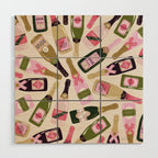French Champagne Collection - Pink & Green Wood Wall Art Gallery Image 1