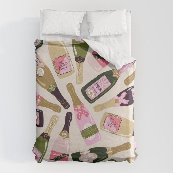 French Champagne Collection - Pink & Green Duvet Cover Gallery Image 6