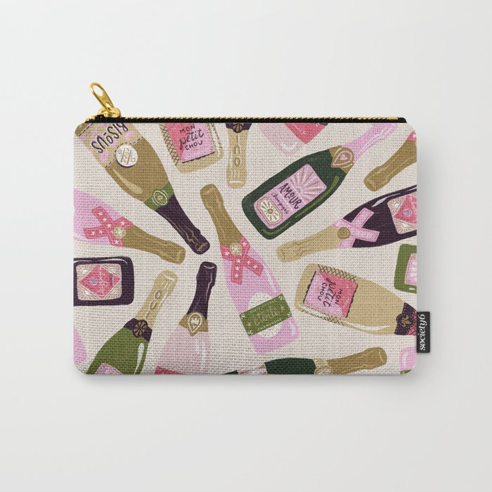 French Champagne Collection - Pink & Green Carry All Pouch Gallery Image 1