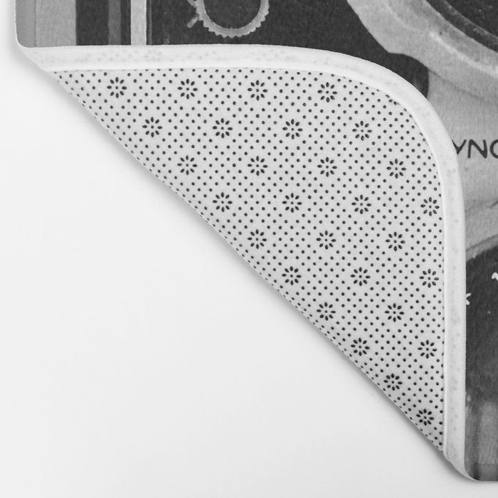 Vintage photograph camera art print- black and white retro rolleicord - film photography Bath Mat Gallery Image 2