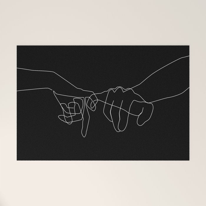 Black Pinky Swear Welcome Mat Gallery Image 1