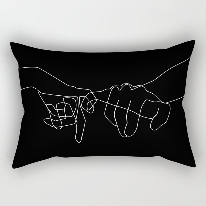 Black Pinky Swear Rectangular Pillow Gallery Image 1
