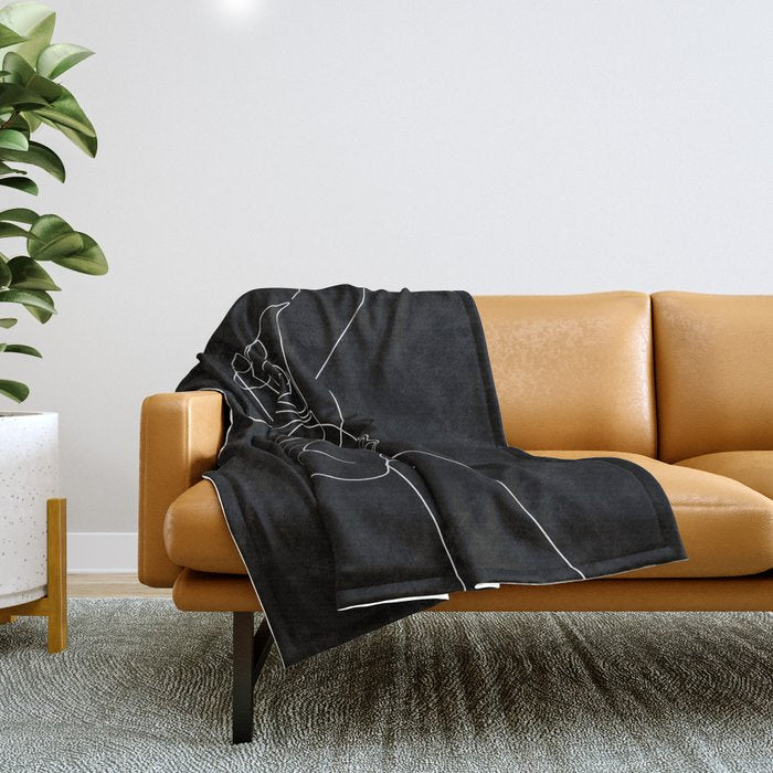 Black Pinky Swear Throw Blanket Gallery Image 1