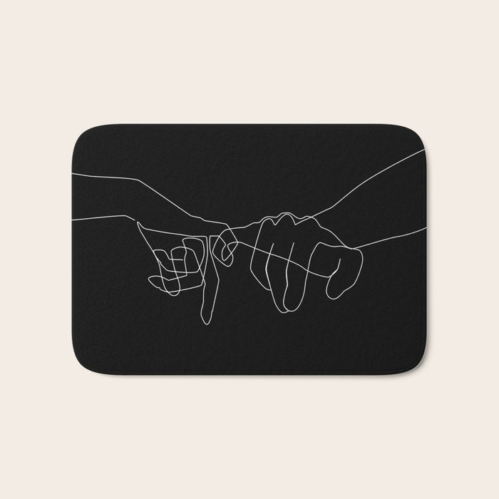 Black Pinky Swear Bath Mat Gallery Image 1