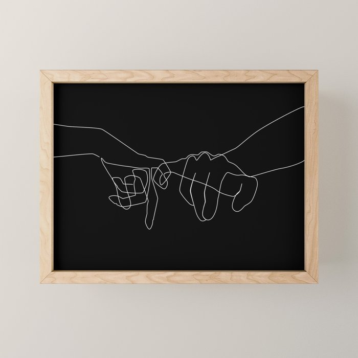 Black Pinky Swear Mini Art Print Gallery Image 1