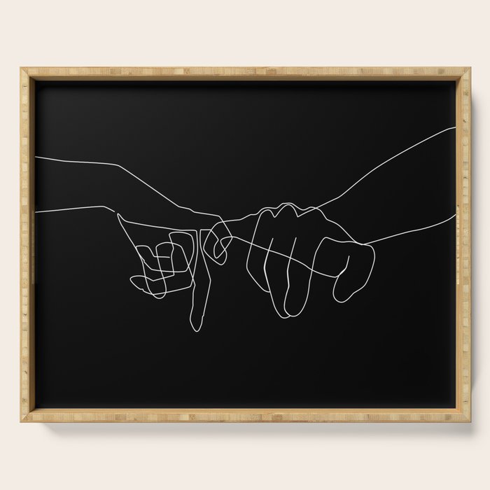 Black Pinky Swear Serving Tray Gallery Image 1