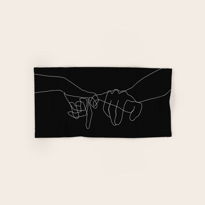Black Pinky Swear Bath Towel Gallery Image 1
