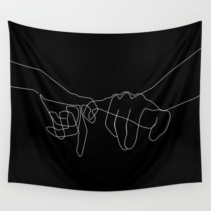 Black Pinky Swear Wall Tapestry Gallery Image 4