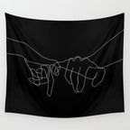 Black Pinky Swear Wall Tapestry Gallery Image 4