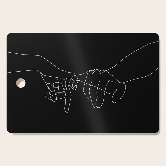 Black Pinky Swear Cutting Board Gallery Image 1