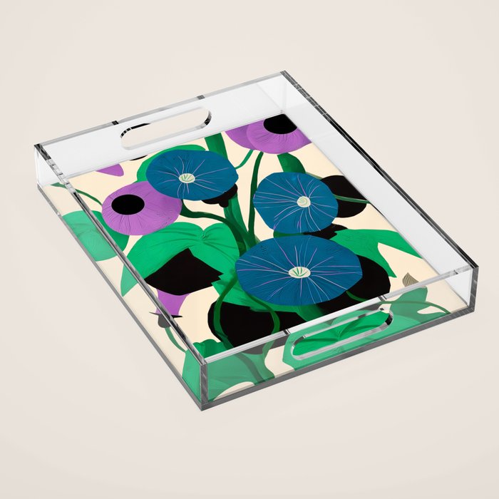 Blue Petunia Study Acrylic Tray Gallery Image 1