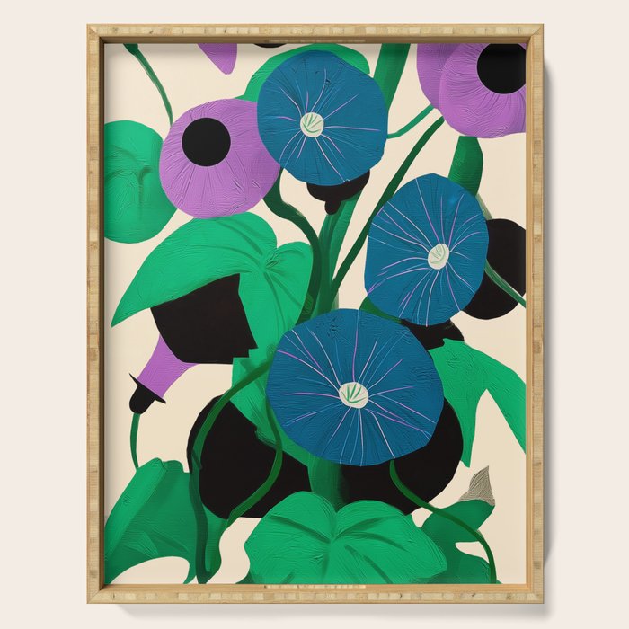 Blue Petunia Study Serving Tray Gallery Image 1