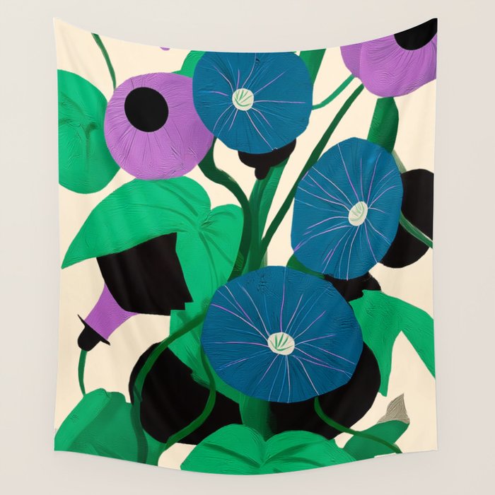 Blue Petunia Study Wall Tapestry Gallery Image 4