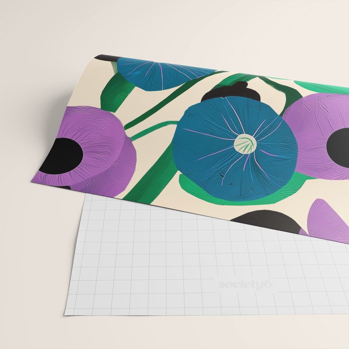 Blue Petunia Study Wrapping Paper Gallery Image 2