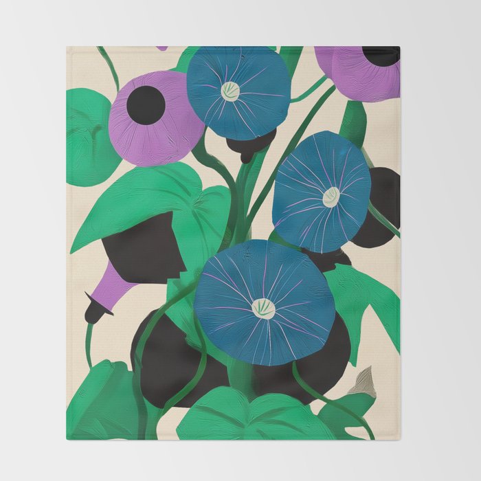 Blue Petunia Study Throw Blanket Gallery Image 2