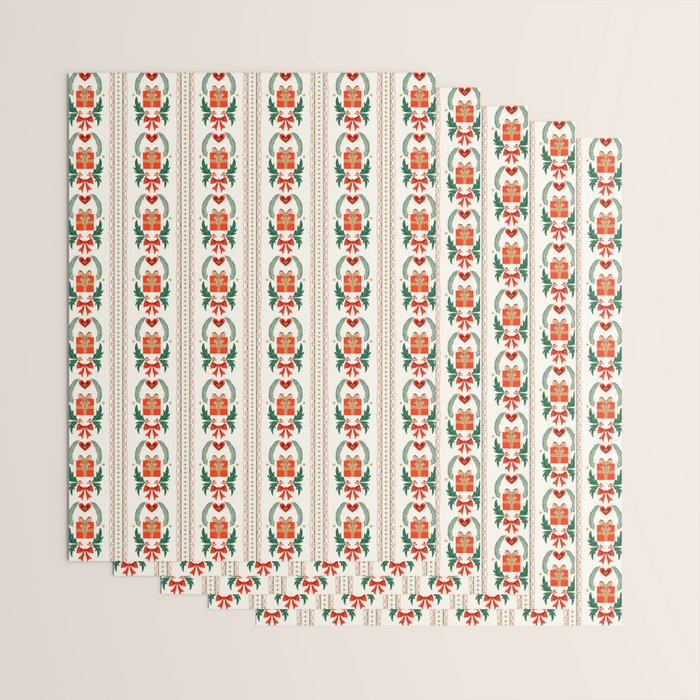 Vintage Holiday Gift and Greenery - Christmas Decorative Design Wrapping Paper Gallery Image 3