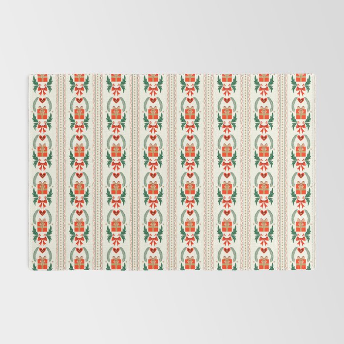 Vintage Holiday Gift and Greenery - Christmas Decorative Design Rug Gallery Image 2