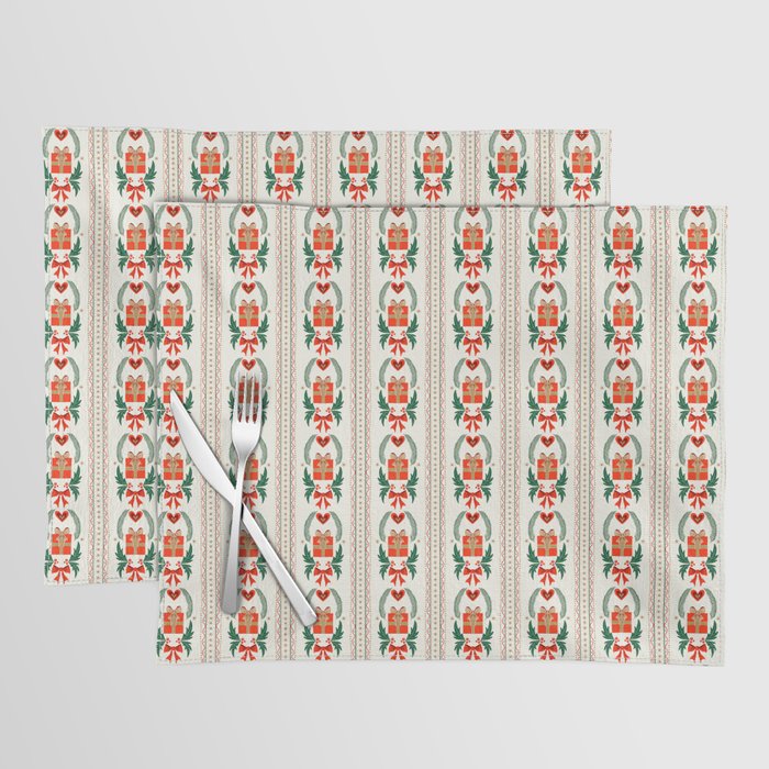 Vintage Holiday Gift and Greenery - Christmas Decorative Design Placemat Gallery Image 1
