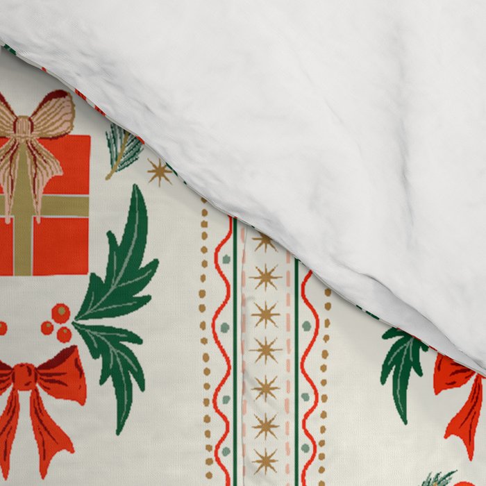 Vintage Holiday Gift and Greenery - Christmas Decorative Design Comforter Gallery Image 4
