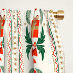 Vintage Holiday Gift and Greenery - Christmas Decorative Design Window Curtain Gallery Image 2