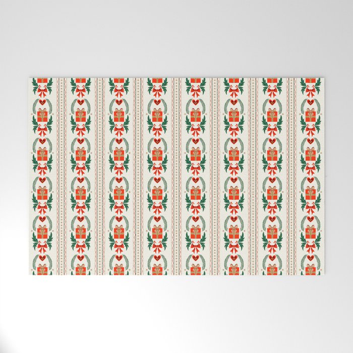 Vintage Holiday Gift and Greenery - Christmas Decorative Design Welcome Mat Gallery Image 1