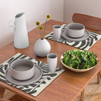 abstract blossom flower-black Placemat Gallery Image 2