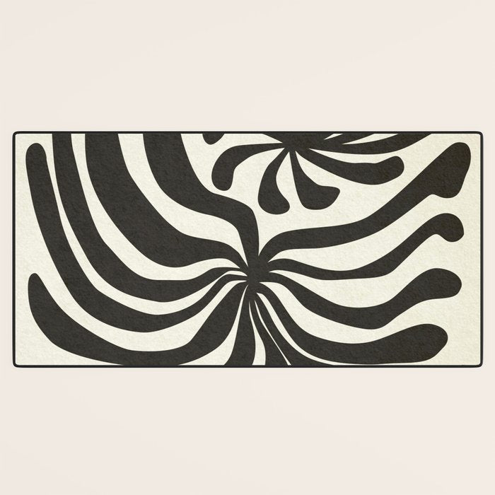 abstract blossom flower-black Desk Mat Gallery Image 3
