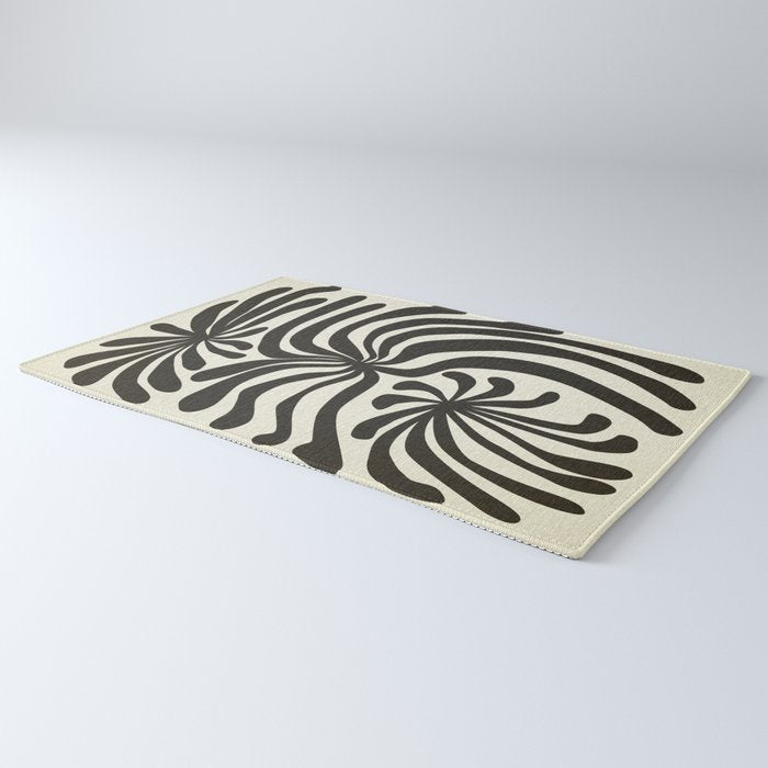 abstract blossom flower-black Rug Gallery Image 3