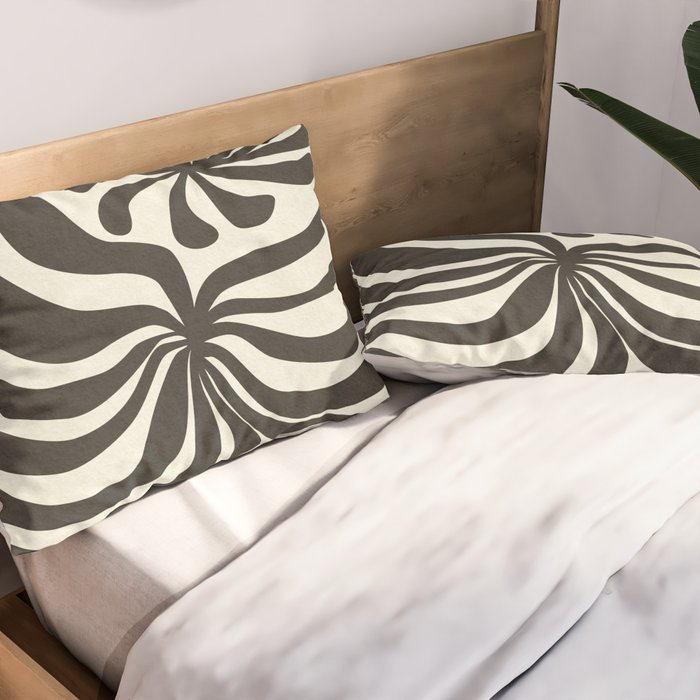 abstract blossom flower-black Pillow Sham Gallery Image 2