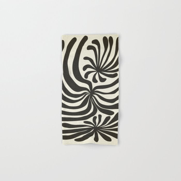 abstract blossom flower-black Bath Towel Gallery Image 1
