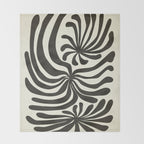 abstract blossom flower-black Throw Blanket Gallery Image 2