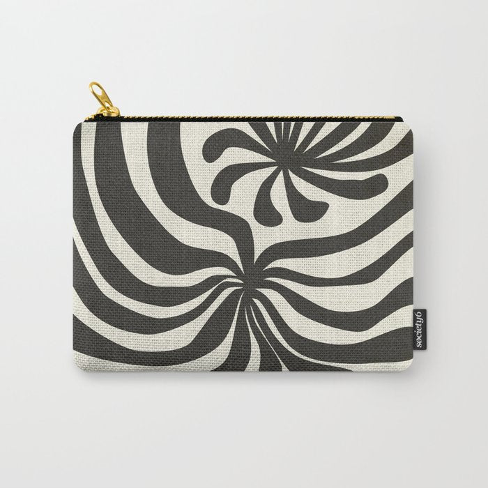 abstract blossom flower-black Carry All Pouch Gallery Image 1