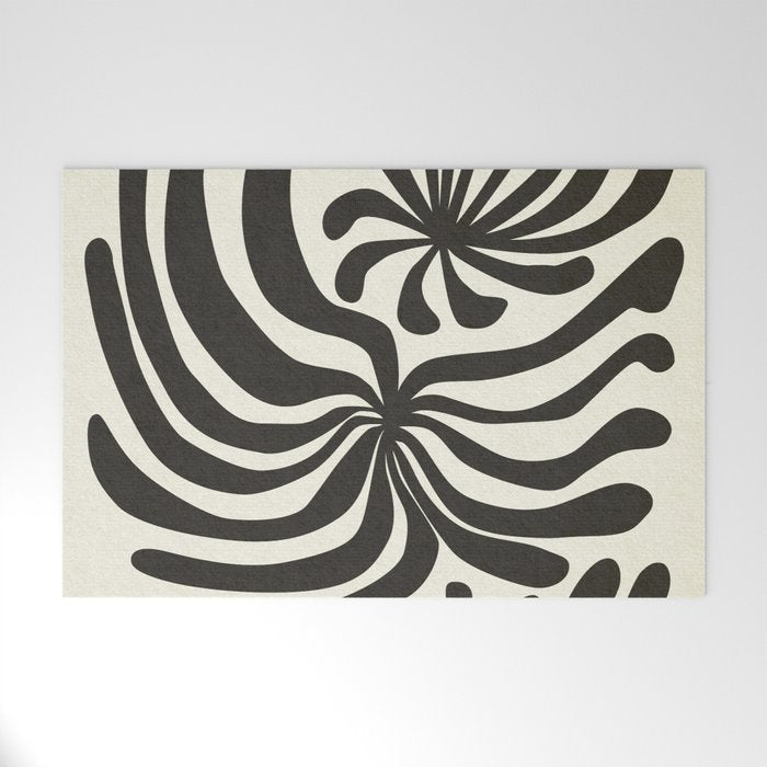 abstract blossom flower-black Welcome Mat Gallery Image 1