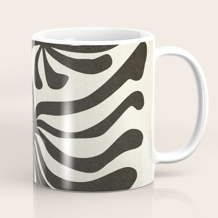 abstract blossom flower-black Coffee Mug Gallery Image 1
