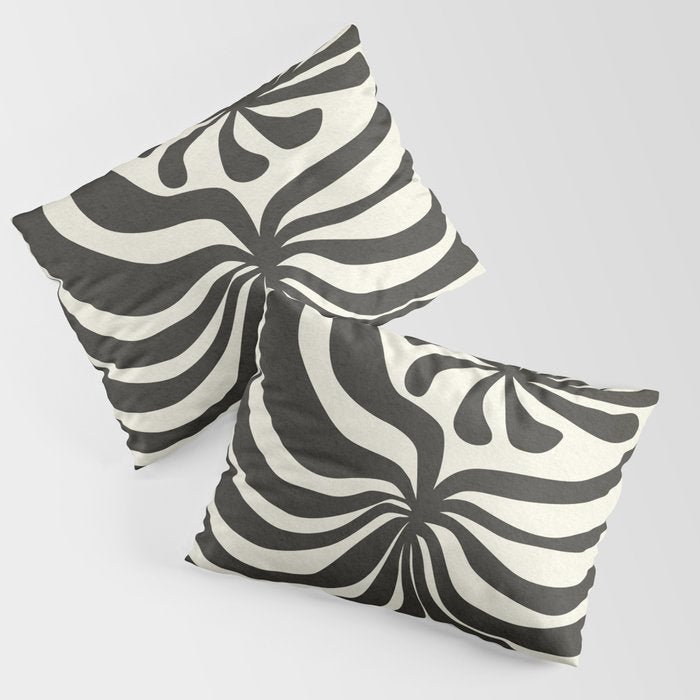 abstract blossom flower-black Pillow Sham Gallery Image 1