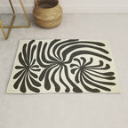 abstract blossom flower-black Rug Gallery Image 1