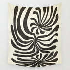 abstract blossom flower-black Wall Tapestry Gallery Image 4