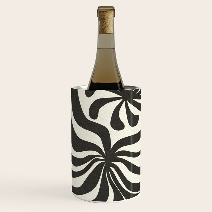 Abstract Blossom Flower-Black Wine Chiller