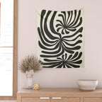 abstract blossom flower-black Wall Tapestry Gallery Image 2