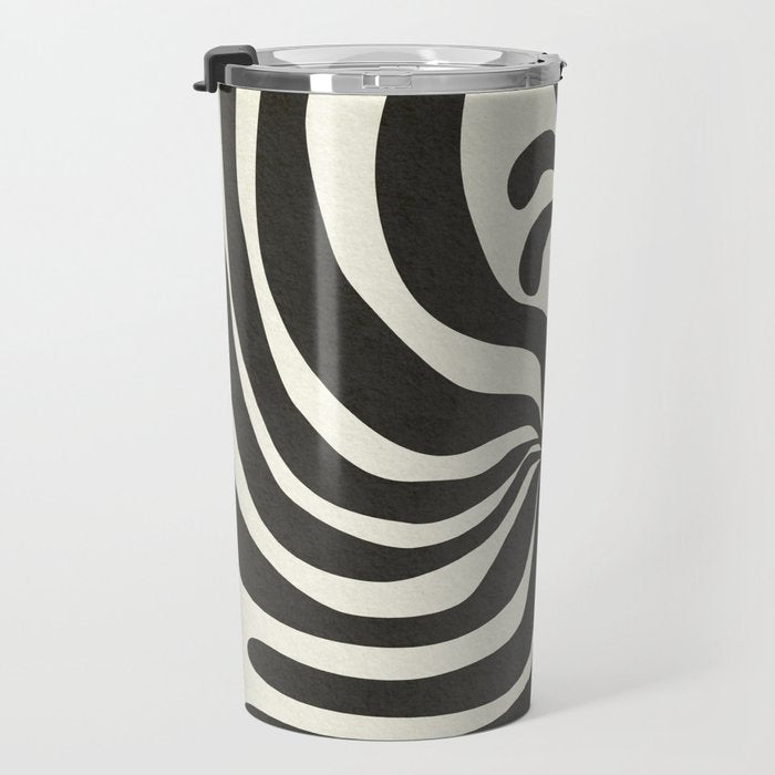 abstract blossom flower-black Travel Mug Gallery Image 3