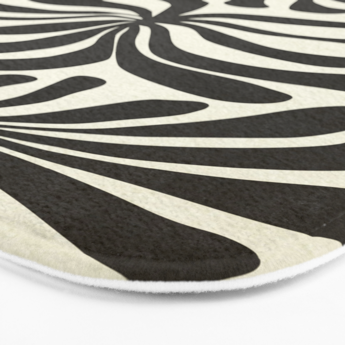 abstract blossom flower-black Bath Mat Gallery Image 3