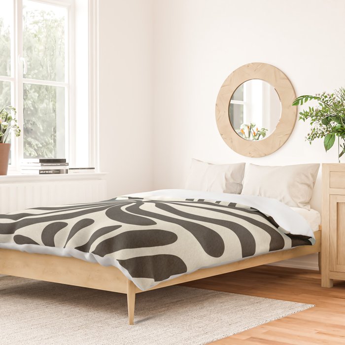 abstract blossom flower-black Duvet Cover Gallery Image 2